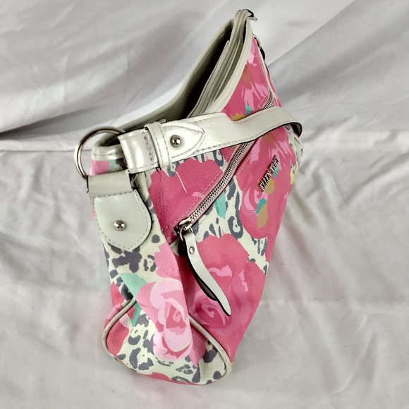 ELLEN TRACY PINK FLORAL BAG PURSE TOTE - Picture 4 of 8